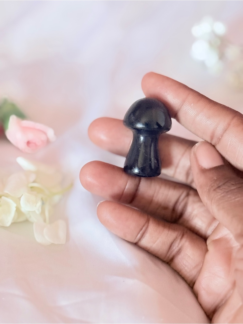 Fluorite Crystal Mushroom | Carved Gemstone Spiritual Pocket Stone